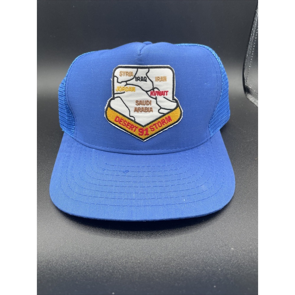 Vintage Operation Desert Storm 91 Blue Trucker USA Cap